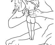 Coloriage Saturne mangeant son fils par Francisco de Goya