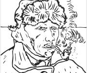 Coloriage Tableau &agrave; l'oreille band&eacute;e de Vincent Van Gogh