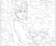 Coloriage Tableau Au bord de la mer de Pierre Auguste Renoir