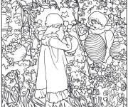Coloriage Tableau Carnation, Lily, Lily, Rose
