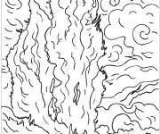 Coloriage Tableau c&eacute;l&egrave;bre Cypr&egrave;s de Vincent Van Gogh