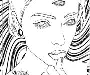 Coloriage Tableau c&eacute;l&egrave;bre d'une femme
