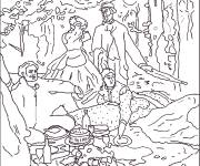 Coloriage tableau c&eacute;l&egrave;bre de Pique-nique