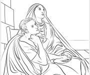 Coloriage Tableau c&eacute;l&egrave;bre de Saint Augustin et Sainte Monique