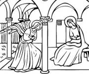 Coloriage et dessins gratuit Tableau c&eacute;l&egrave;bre des anges à imprimer