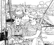 Coloriage Tableau c&eacute;l&egrave;bre des Sur la jet&eacute;e