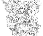 Coloriage Tableau c&eacute;l&egrave;bre Maison de f&eacute;e