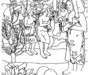 Coloriage Tableau c&eacute;l&egrave;bre nomm&eacute; Cadeaux