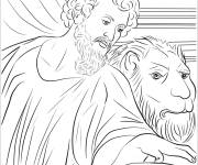 Coloriage Tableau c&eacute;l&egrave;bre Saint Marc l'&eacute;vang&eacute;liste