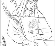 Coloriage Tableau c&eacute;l&egrave;bre Sainte-Gertrude