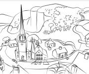 Coloriage Tableau Chevauch&eacute;e de minuit de Paul Revere