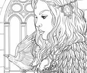 Coloriage Tableau de dame corbeau