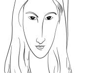Coloriage Tableau de Jeanne Hebuterne par Amedeo Modigliani