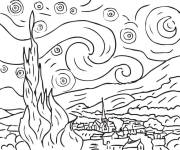 Coloriage Tableau de Ville sous le feu