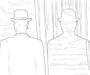 Coloriage Tableau D&eacute;calcomanie par Ren&eacute; Magritte