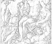 Coloriage Tableau Faunes et M&eacute;nades