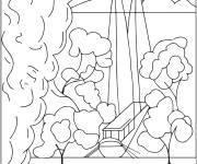 Coloriage Tableau Fen&ecirc;tre &agrave; Tahiti de Matisse