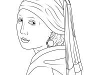 Coloriage Tableau Fille des beaux