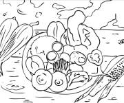 Coloriage Tableau Fruits de la terre par Frida Kahlo