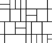 Coloriage Tableau g&eacute;om&eacute;trique de Piet Mondrian