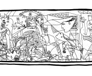 Coloriage Tableau Guernica de Pablo Picasso