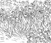 Coloriage Tableau Iris de Vincent Van Gogh