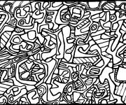 Coloriage Tableau Jardin L'Hourloupe