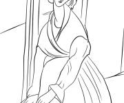 Coloriage Tableau Jeanne Hebuterne devant une porte