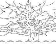 Coloriage Tableau L'arbre gris de Piet Mondrian