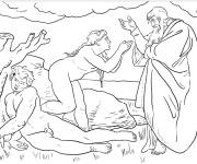 Coloriage Tableau La cr&eacute;ation d'Eve