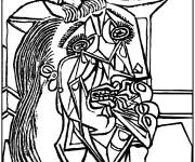 Coloriage Tableau la femme pleurant