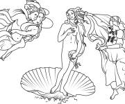 Coloriage Tableau La Naissance de V&eacute;nus