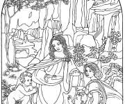 Coloriage Tableau La Vierge aux rochers