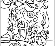 Coloriage Tableau Le Jardin de Joan Miro