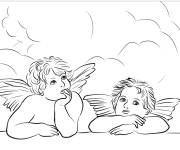 Coloriage Tableau Les anges de la Madone Sixtine