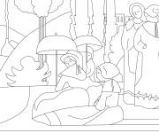 Coloriage Tableau Les Bretonnes aux ombrelles