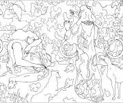 Coloriage Tableau Les Princesses &agrave; la Terrasse