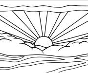 Coloriage Tableau Lever de soleil de Roy Lichtenstein