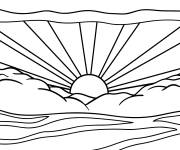Coloriage Tableau Lever du Soleil de Roy Lichtenstein