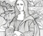 Coloriage Tableau Mona Lisa &agrave; motif