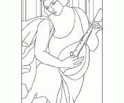 Coloriage Tableau Musicien c&eacute;l&egrave;bre