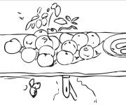 Coloriage Tableau Nature morte aux pommes de Paul C&eacute;zanne