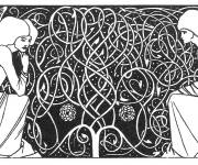Coloriage Tableau Pr&eacute;face pour le mort darthur 1893
