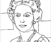 Coloriage Tableau Reine Elisabeth par Andy Warhol