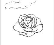Coloriage Tableau Rose m&eacute;ditative de Salvador Dali