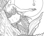Coloriage Tableau Sir&egrave;ne avec colibri