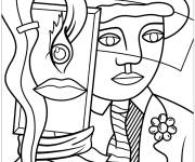 Coloriage Tableau Sortir par Roy Lichtenstein