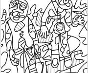 Coloriage Tableau Vacanciers