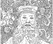 Coloriage Tableau Vincent Van Gogh De Joseph Roulin
