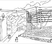 Coloriage Tableau Vue De Malakoff de Henri Rousseau